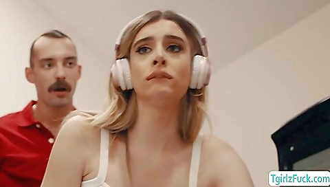 Busty Blonde Ts Ivory Mayhem Analed Barebcked