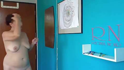 Indian Nudist Painting Indian Pattern - Mandala. Relax Music. Naked Art Workshop. Scene 2
