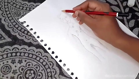 She Gets Orgasm When Painting Herself Nude. With Pussy & Boob Rubbing..desi Bhabhi Indian!!