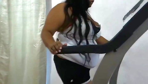Indian BBW Tries To Workout Then Just Starting Stuffing Her Face.