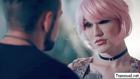 Busty Shemale Lets Sad Stepbrother Bareback Her